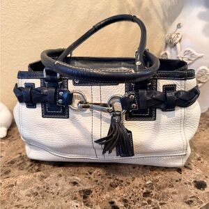 Coach Black and White Satchel